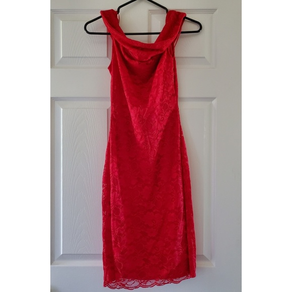 Red Formal Lace Dress - Picture 3 of 8